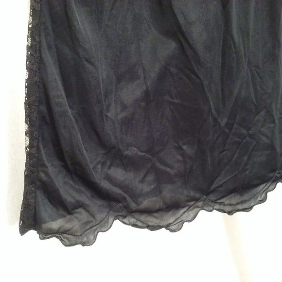 Vintage 70s-80s Lingerie Half Slip Skirt -M Scalloped Lace Layer Applique Nylon - Picture 8 of 11